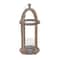 29" Brown Recycled Wood Natural Candle Holder Lantern